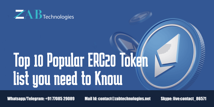 Popular ERC20 Token list