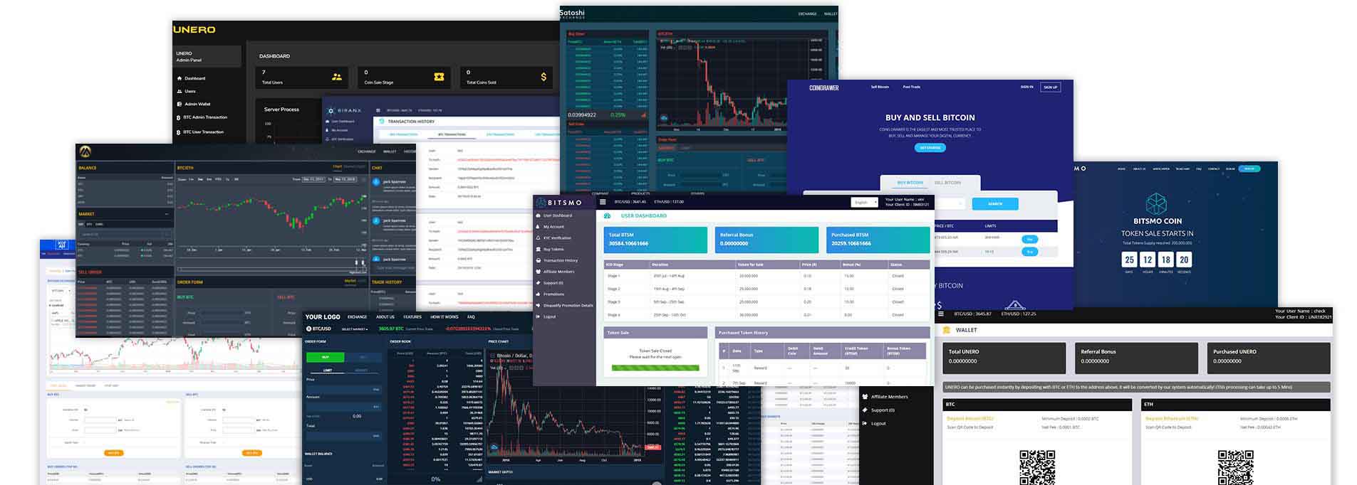 our portfolio for crypto currency exchange sites and clone platform